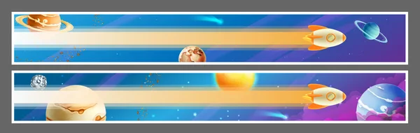 Set with  space banners — Stock Vector