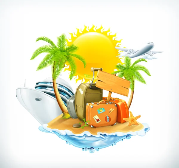 Summer travel icons — Stock Vector