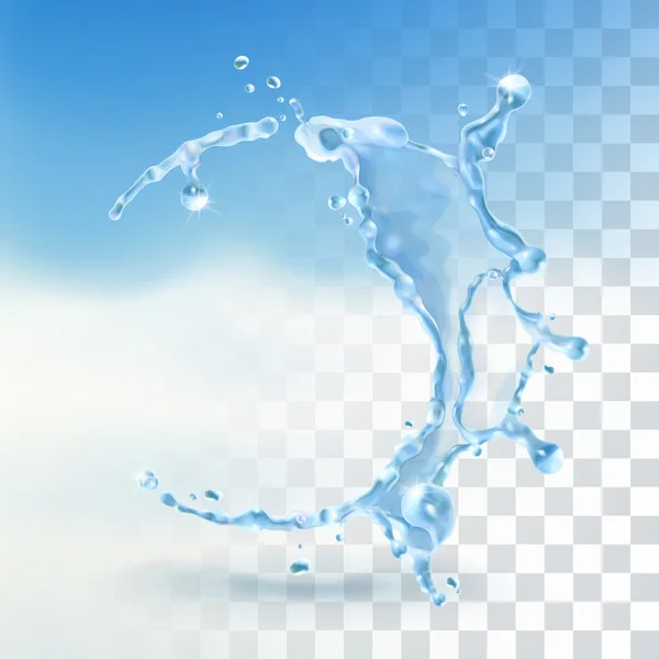 Elemento de salpicadura de agua con transparencia — Vector de stock