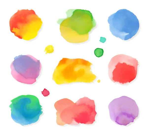 Set with watercolor paintings — Stock Vector