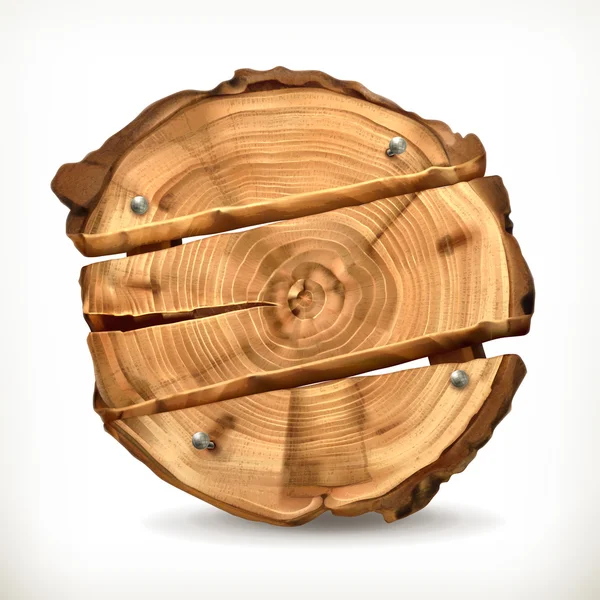 白の木製バナー — ストックベクタ