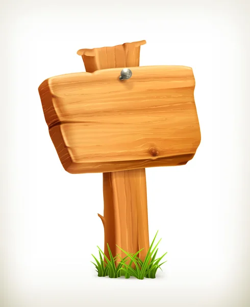 Signo de pancarta de madera — Vector de stock