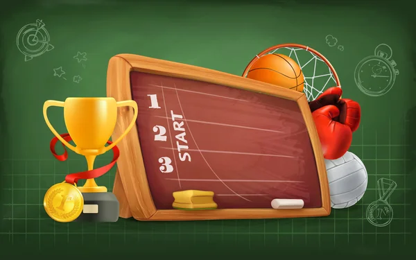 School, sports and achievement background Stock Illustration