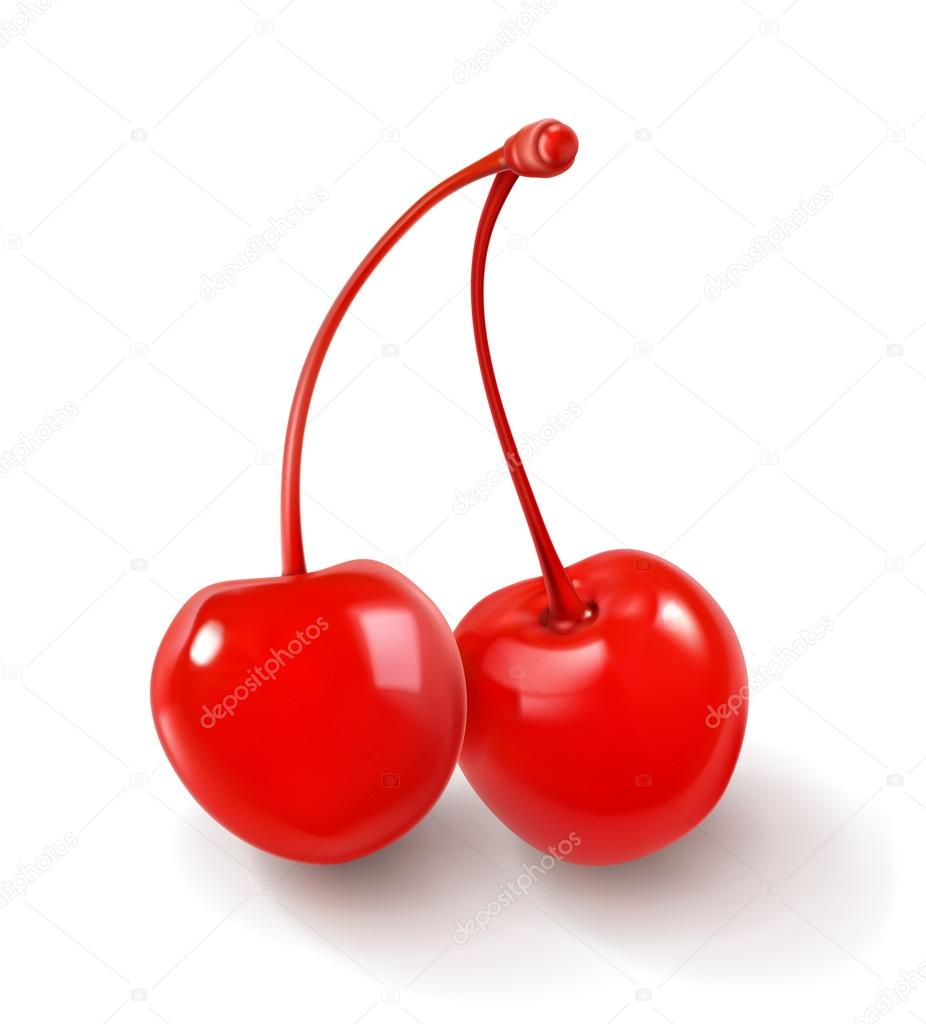 Pair of cherries for cocktails
