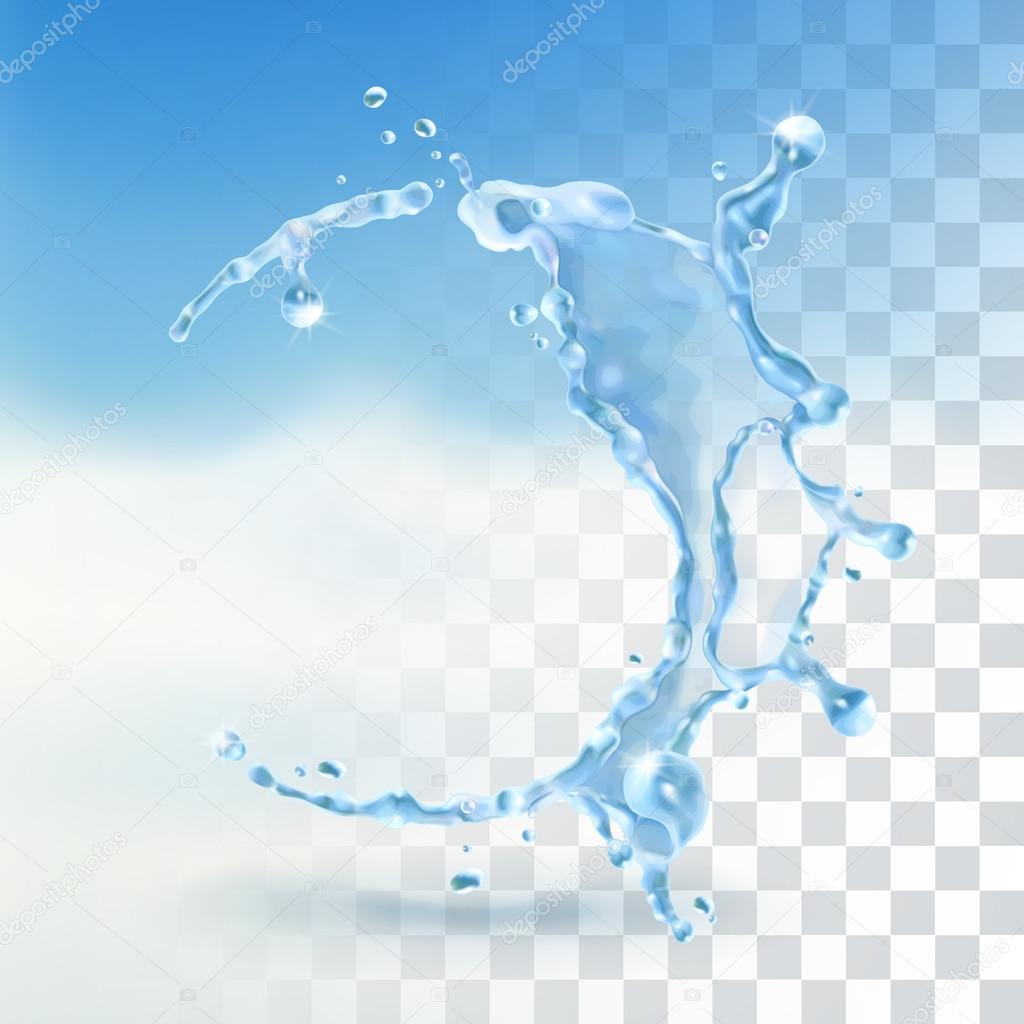 Water splash  element with transparency