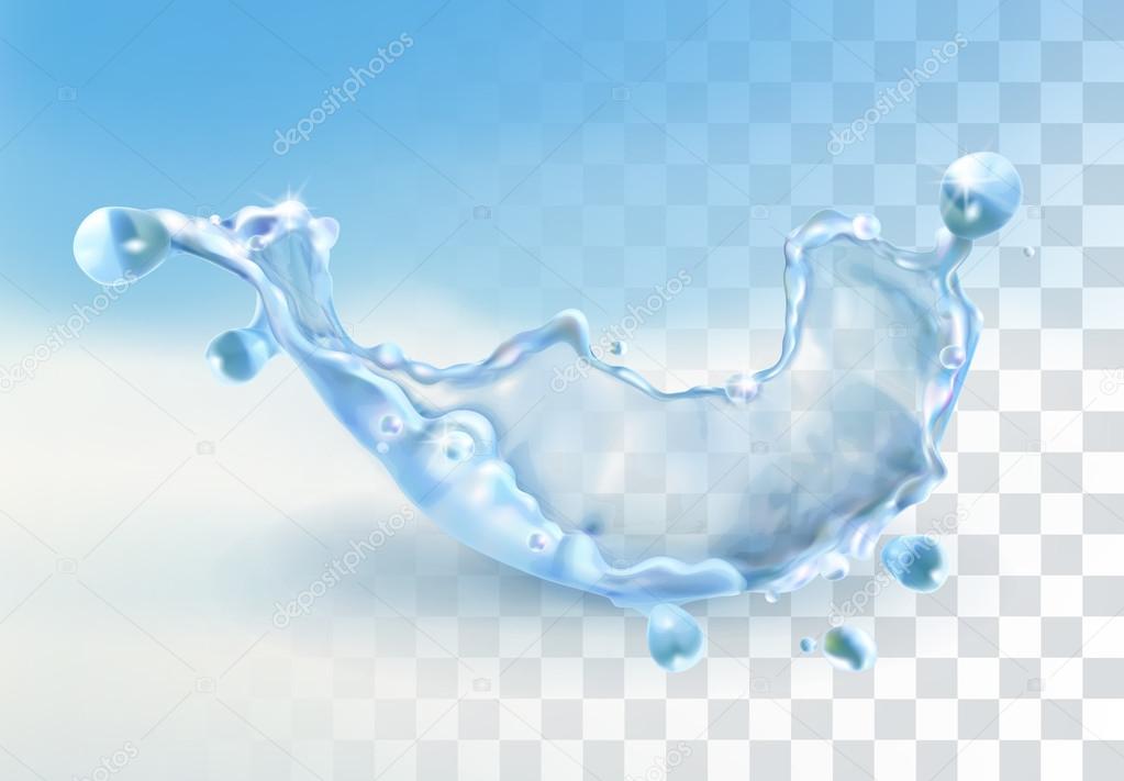 Water splash  element with transparency