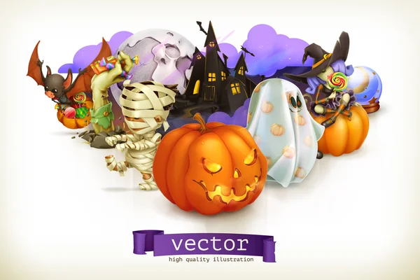 Feliz fiesta de halloween — Vector de stock