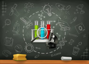 Okul ve bilim, infographics arka plan