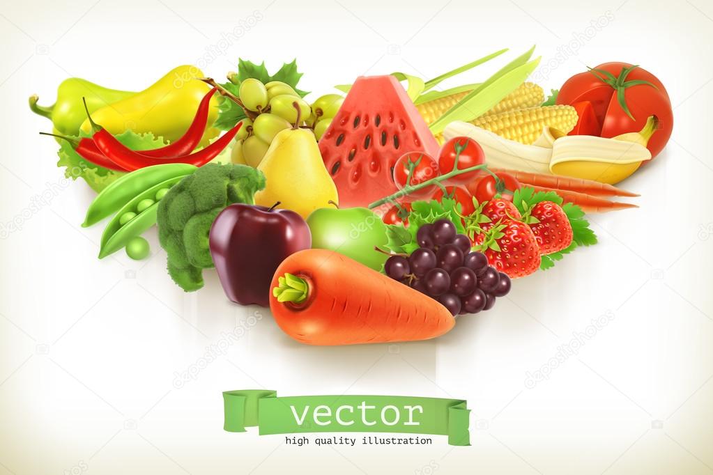 Fruits and vegetables illustration