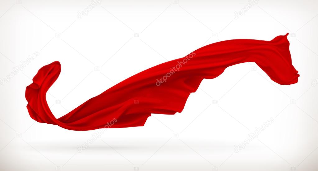 Red cloth wave