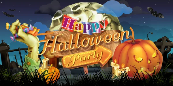 Fröhliche Halloween-Party — Stockvektor