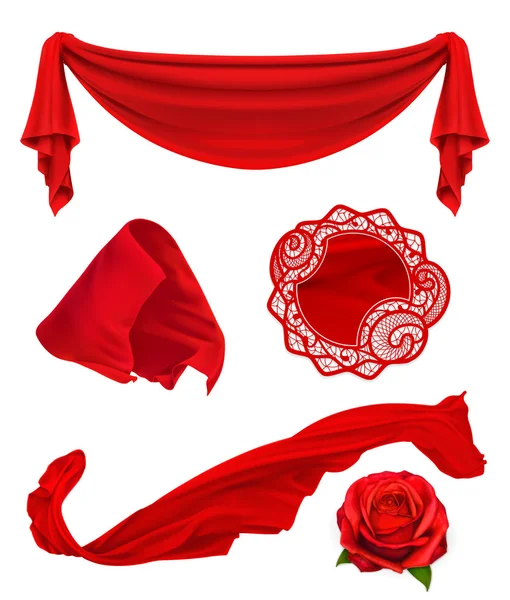 Set with red cloth — Stockový vektor
