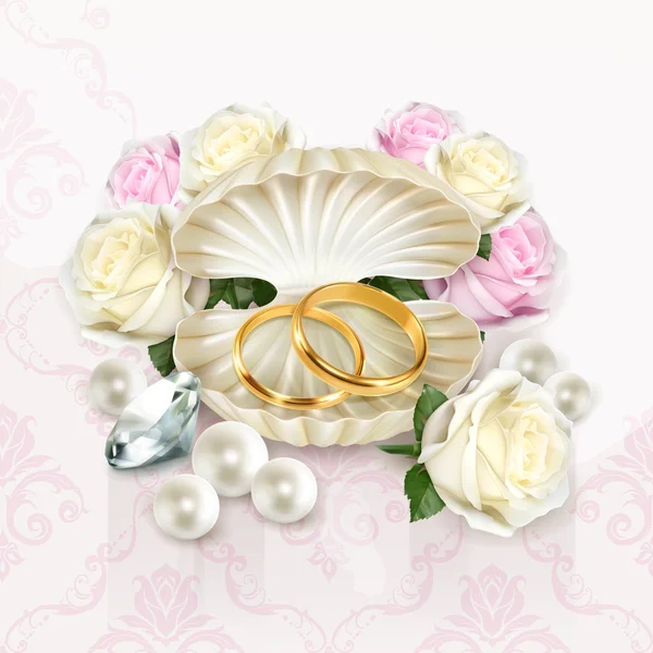 Ilustração de anéis de casamento —  Vetores de Stock