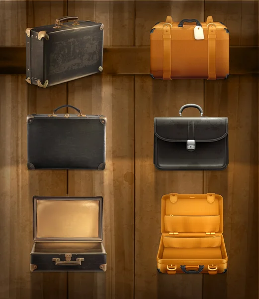 Ancien ensemble de bagages — Image vectorielle