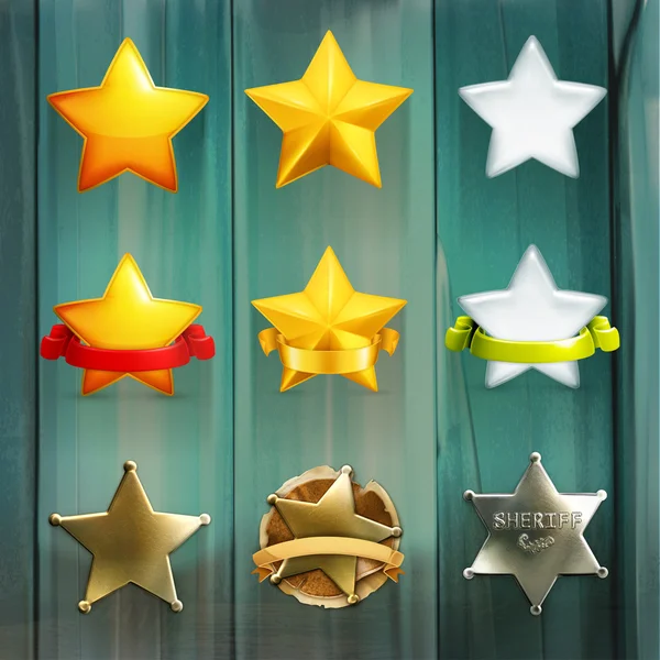 Conjunto de estrelas, ícones vetoriais — Vetor de Stock