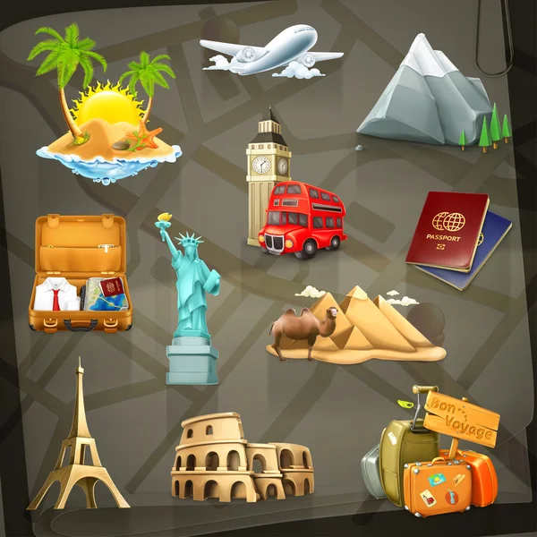 Travel set of vector icons — Stock Vector