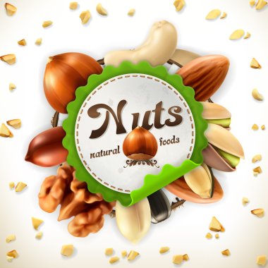 Nuts vector label clipart