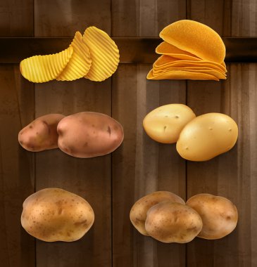 Patates simgeler vektör