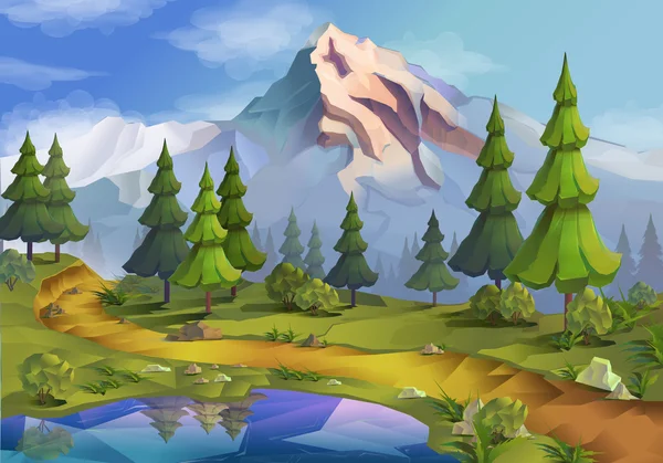 Naturaleza paisaje ilustración — Vector de stock