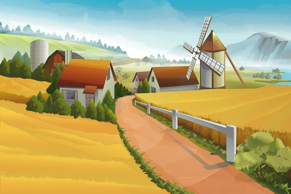 Сельский пейзаж — стоковый вектор