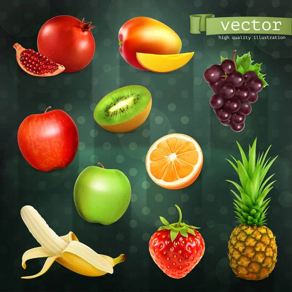 Ilustrações vetoriais de frutos — Vetor de Stock