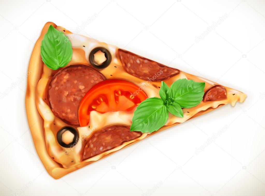 Realistic Slice of pizza