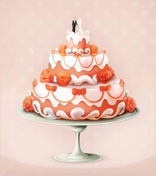 Векторная икона свадебного торта — стоковый вектор