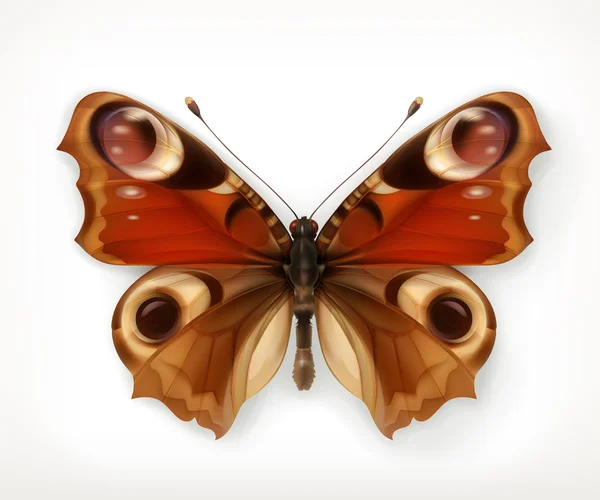 Ícone de borboleta no branco — Vetor de Stock