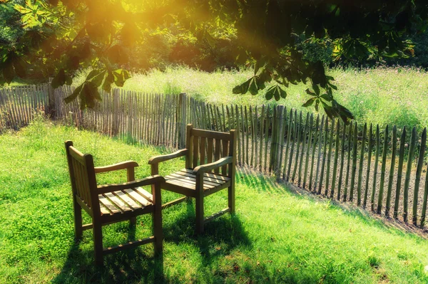 Duas cadeiras expostas à luz do sol — Fotografia de Stock