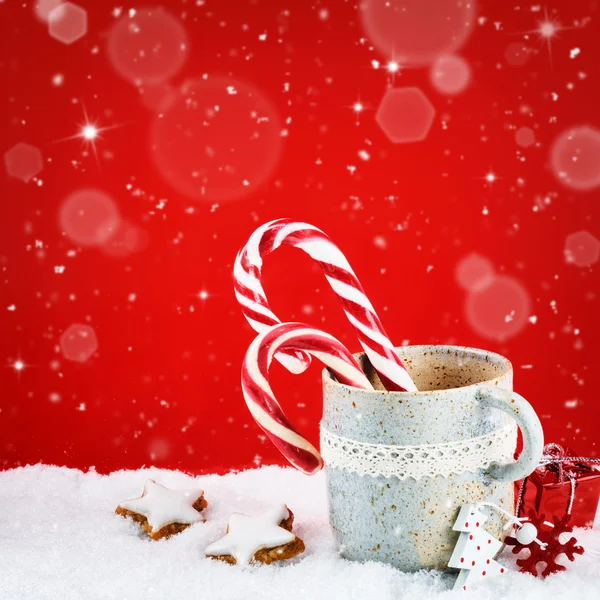 Entorno de Navidad con dulces de vacaciones de invierno — Foto de Stock