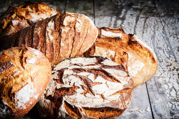 Selectie van vers gebakken brood — Stockfoto