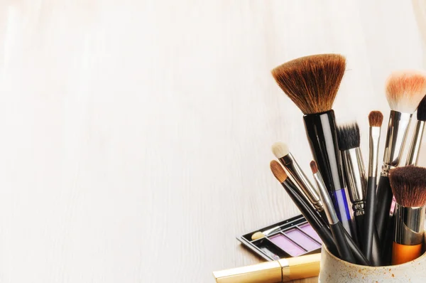 Verschillende make up borstels — Stockfoto