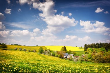Beautiful countryside landscape clipart