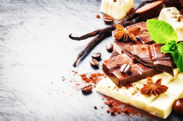 Assortiment van fijne chocolade en pralines — Stockfoto