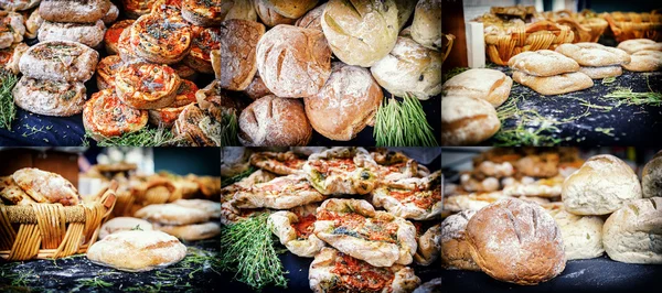 Rustic bakery collage — Stock Photo, Image