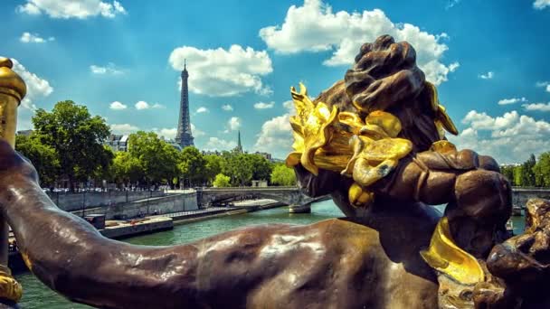 Alexander Iii hídról Eiffel-torony — Stock videók