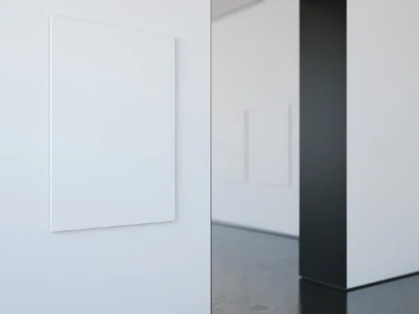 Galeria moderna brilhante com moldura em branco. Renderização 3d — Fotografia de Stock