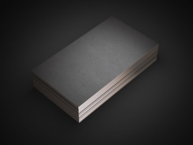 Altın kenarları ile siyah kartvizit yığını