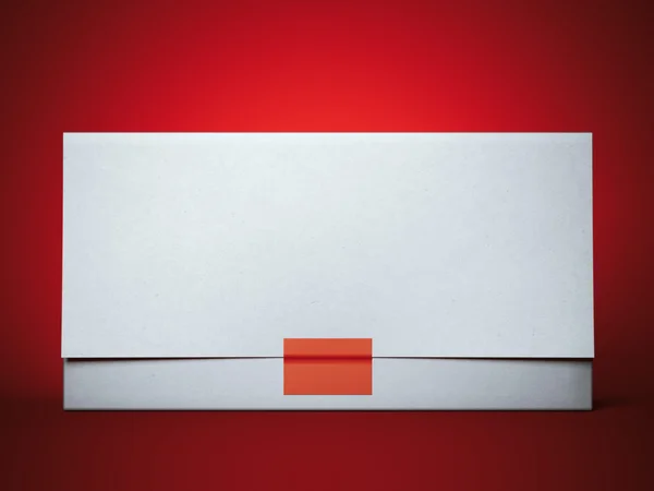 Envelope elegante com adesivo vermelho — Fotografia de Stock