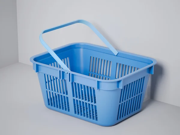 Blue shopping basket — Stock Photo, Image