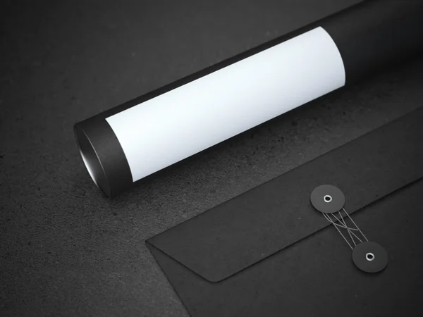 Mock up with black tube — Stock Photo, Image