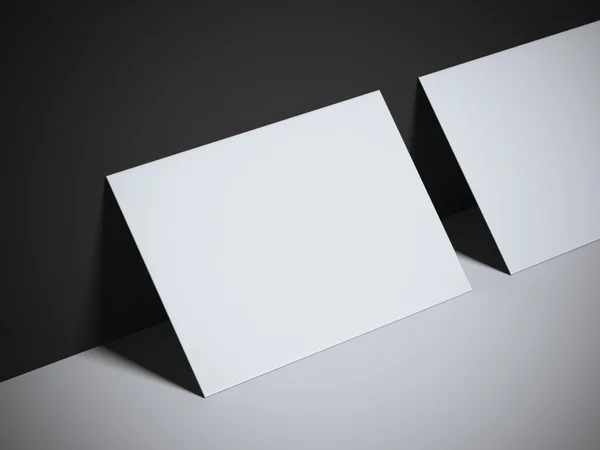 Dwa puste białe wizytówki — Zdjęcie stockowe