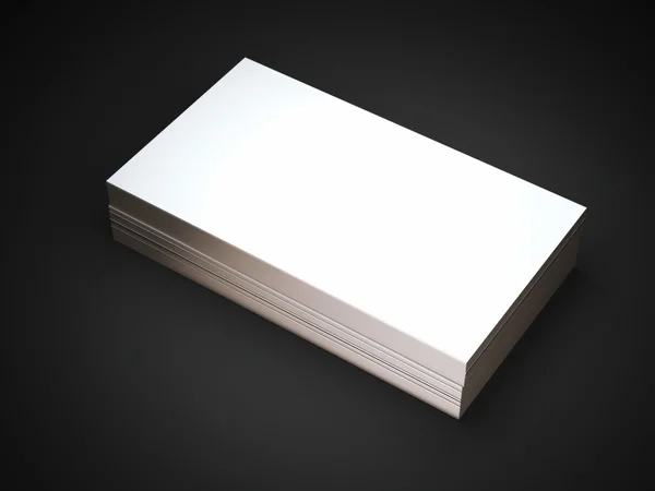 골든 가장자리를 가진 백색 비즈니스 카드의 스택 — 스톡 사진