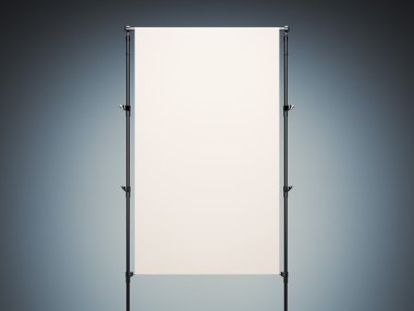 Boş beyaz tuval üzerine iki sehpa