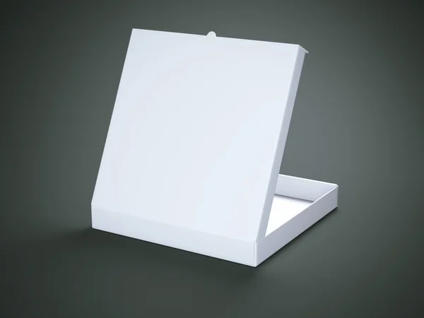 Білий відкритий картонний пакет — стокове фото