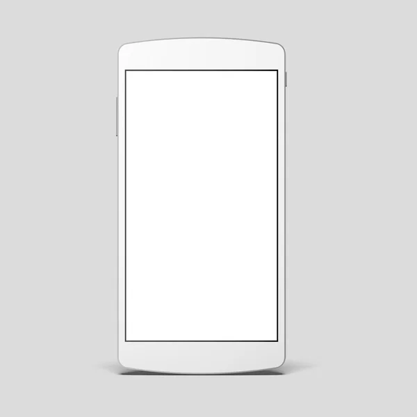 Białe nowoczesny smartfon w studio szary — Zdjęcie stockowe