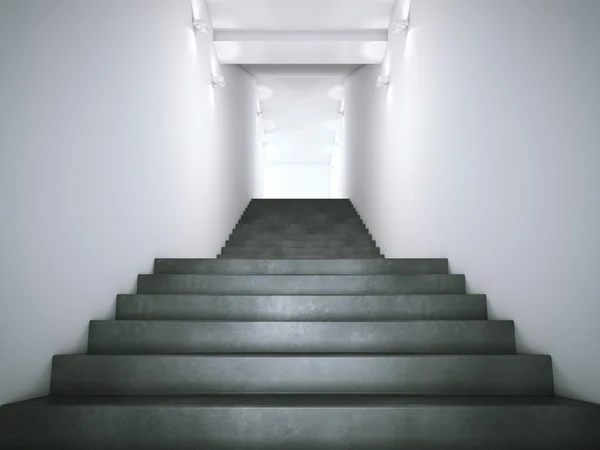 Uzun siyah merdiven. 3D render — Stok fotoğraf