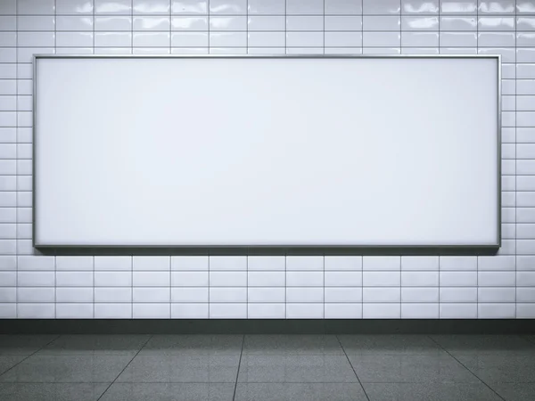 Horisontal billboard on metro station. 3d rendering — Stock Photo, Image