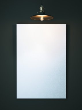 Beyaz boş tuval üzerine koyu. 3D render