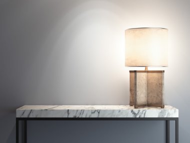 Mermer masa parlak lamba. 3D render